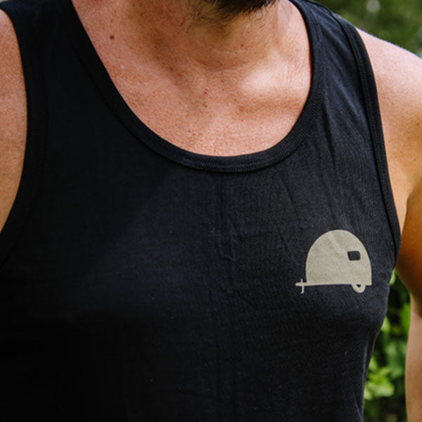 Organic Cotton Singlet Mens – Navy Blue