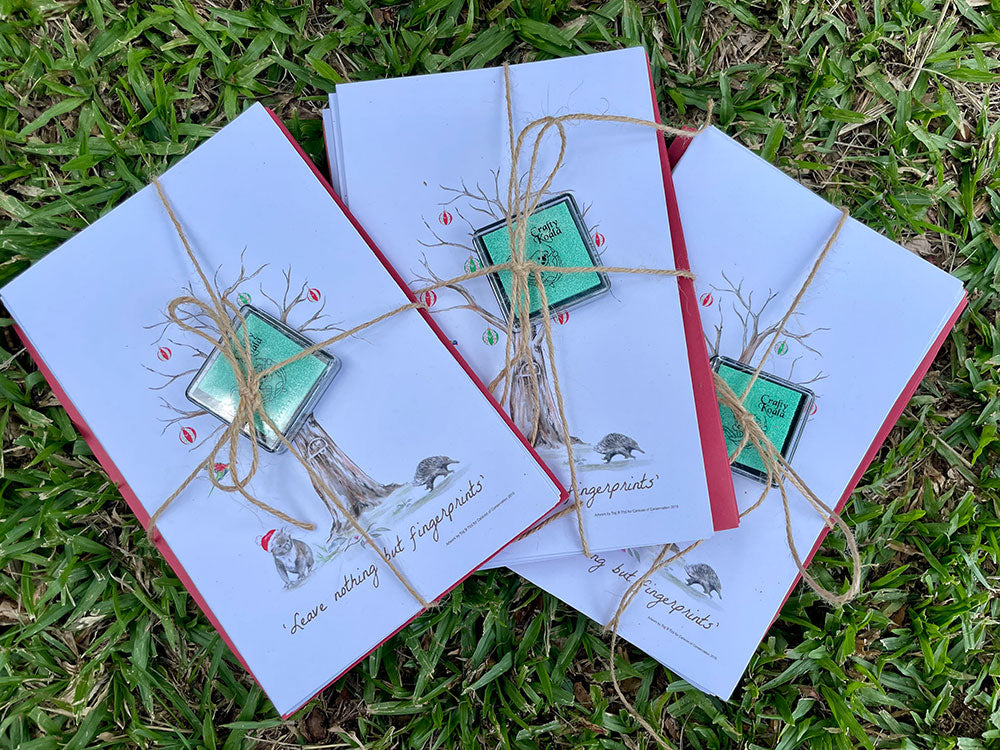 Fingerprint Tree Christmas Cards 8pk with ink pad