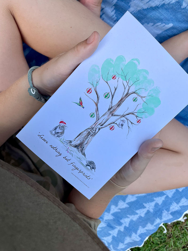 Fingerprint Tree Christmas Cards 8pk with ink pad